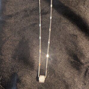 Guess silver crystal necklace